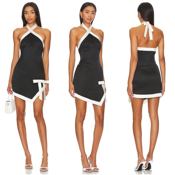 Lovers and Friends Shalia Mini Dress in Black & White (SD1) - Picture 1 of 9